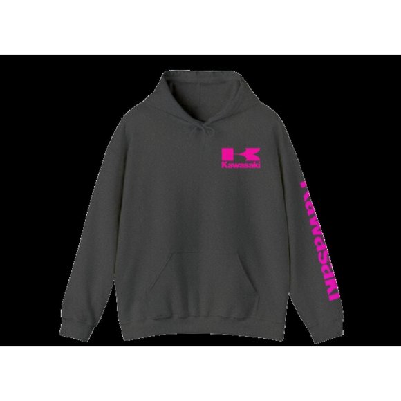 Kawasaki Hoodie Hot Pink hooded sweatshirt for racing https://jcjenney.etsy.com/ - Picture 6 of 7